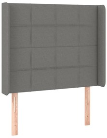 sötétszürke szövet LED-es fejtámla 103x16x118/128 cm