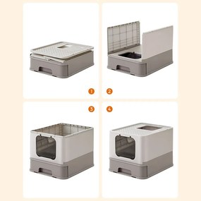 Összecsukható macska WC kihúzható tálcával Feandrea