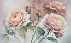 Flizelin tapéta Divatos 3D fali ragasztó pasztell rózsák 416x254 ragasztó