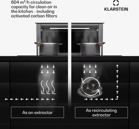 Klarstein Royal Flush Eco Slim 60, páraelszívó, 60 cm, 650 m³/h, A+