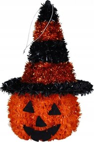Sütőtök kalapban fekete-narancssárga 20 x 13 x 13 cm Halloween