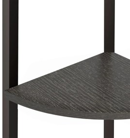4 szintes fekete sarokpolc 45,5 x 31,5 x 150 cm