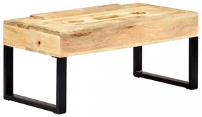 magnókazetta formájú tömör mangófa dohányzóasztal 100x52x45 cm