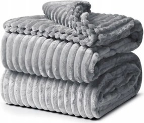 Puha takaró 160x200 mikroszálas Csíkos Mintás Világos Szürke Kanapé Ágytakaró színes