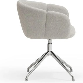 Világosszürke kárpitozott karfás étkezőfotel Add – Teulat