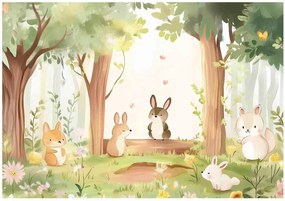 Gyerek Fotótapéta Állatok Erdő Fák Tapéta Gyerekszoba 350x250