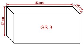 prince panama gs3 vízszintes szekrény elem magasfényű fekete