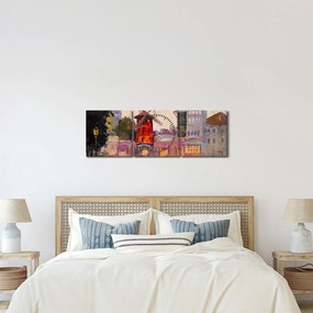 Kép - Moulin rouge, Párizs, Franciaország (órával) (90x30 cm)