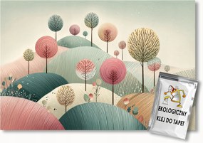 Fotótapéta Flizelina Gyerekek Tájkép Hegyek Dombok Fák 200x140 ragasztó