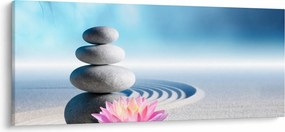 Homok, liliom és spa kövek képe (120x50 cm)