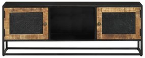 tömör mangófa és vas TV-szekrény 110 x 30 x 40 cm