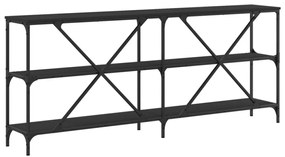 fekete szerelt fa és vas tálalóasztal 180x30x75 cm