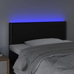 fekete műbőr LED-es fejtámla 100 x 5 x 78/88 cm