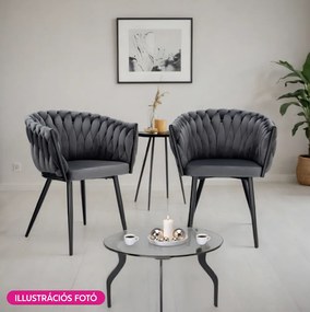 Étkezőszék, sötétszürke Velvet szövet/fekete, BLER