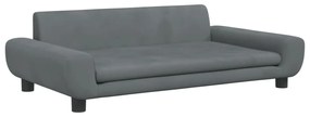 sötétszürke bársony gyerekkanapé 100 x 45 x 33 cm