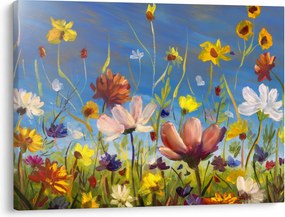 Festett kép egy virágzó rét (70x50 cm)