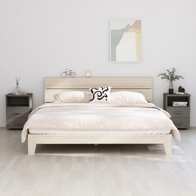 HAMAR 2 db világosszürke tömör fa éjjeliszekrény 40x35x62 cm