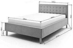 Kékesszürke kárpitozott egyszemélyes ágy 120x200 cm Malin – Meise Möbel
