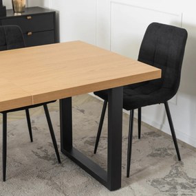 Bővíthető Étkezőasztal Aranytölgy/Fekete Színben. EDWIN 160-260 cm