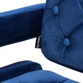 HR8403W Tengerkék modern velúr szék