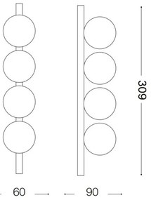Ideal Lux - LED Mennyezeti lámpa PING PONG 4xLED/3W/230V CRI 90 réz