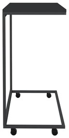 Fekete szerelt fa kisasztal kerekekkel 55x35x70 cm