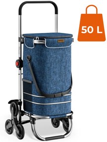 Monzana COMFORT bevásárlótáska lépcsőjáró kerekekkel, 50l, kék