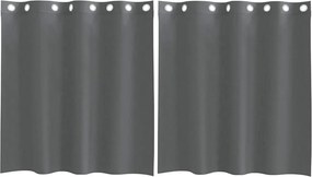 vidaXL 2 db sötétszürke fátyolfüggönyök rojtokkal 140x140 cm