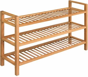 vidaXL tömör tölgyfa cipőtartó 3 polccal 100 x 27 x 60 cm
