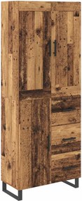 vidaXL Magasfiú fiókkal Öreg fa 69,5 x 34 x 180 cm Faanyag