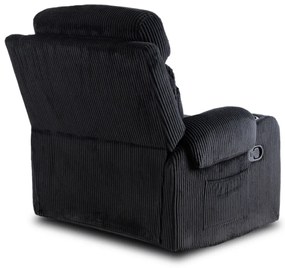 TV és Relaxfotel Fekete Kordbársony Szövettel. TORRES