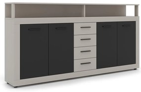 XXL/LUNA Komód Kasmír/Fekete Színben