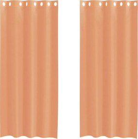vidaXL 2 db terrakotta színű voile fátyolfüggönyök rojtokkal