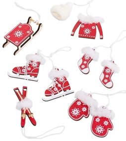 Fa karácsonyfadísz készlet 10 db-os – Casa Selección