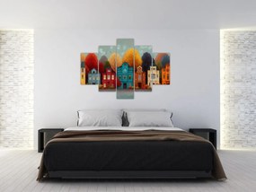 Kép - Festett őszi város (150x105 cm)