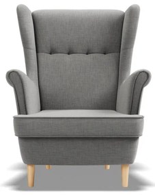 Uszak fotel, fonott, szürke