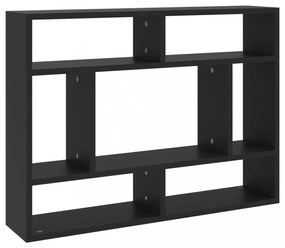 fekete szerelt fa fali polc 75 x 16 x 55 cm