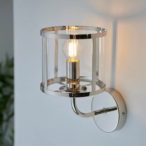Endon glamour modern fali lámpa hopton nikkel átlátszó end106003