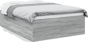 vidaXL sonoma tölgyszínű szerelt fa ágykeret 120 x 200 cm