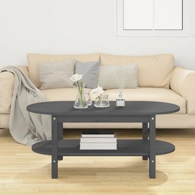 Szürke tömör fenyőfa dohányzóasztal 110 x 55 x 45 cm