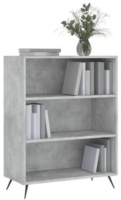 betonszürke szerelt fa könyvespolc 69,5 x 32,5 x 90 cm