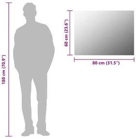 keret nélküli üveg tükör 80 x 60 cm