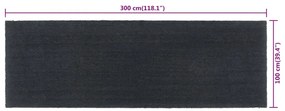 ajtószőnyeg sötétszürke 100x300 cm bojtos kókuszrost