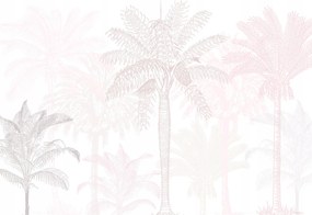 Fotótapéta rózsaszín pálmafák Trópusi paradicsom pasztell vinil 368x254 +ragasztó