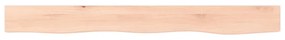 kezeletlen tömör tölgyfa fali polc 100x10x2 cm