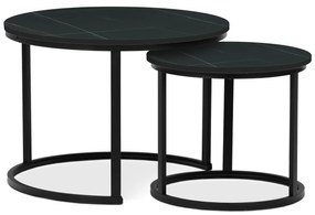 Konferenciaasztalok szett, fekete márvány, 2 db