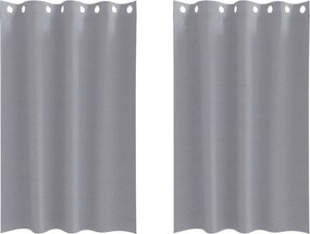 vidaXL Fekete Függöny Gyűrűkkel 2 pcs Világosszürke 175 x 140 cm