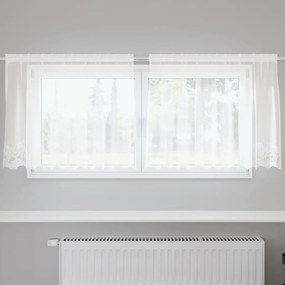 Függönyök függönyökkel Virágos Fehér 200 x 80 cm Poliészter