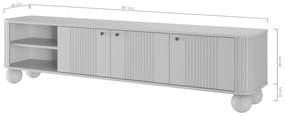 TV-szekrény Vesper 3D 187 cm - kasmír / fekete fogantyúk lábak golyók