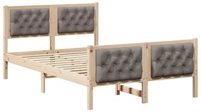 Ágykeret fejtámlával Tópszínű 120 x 200 cm Tömör fenyőfa